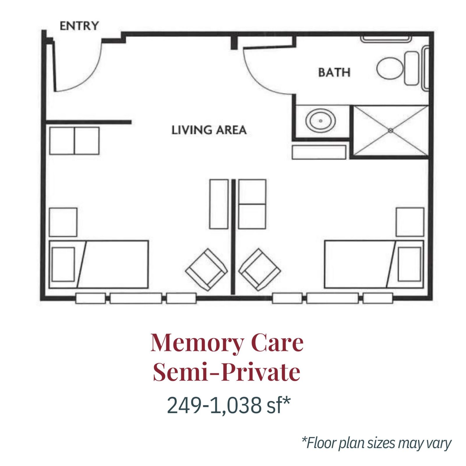 Union Grand Memory Care Semi-Private Floor Plan