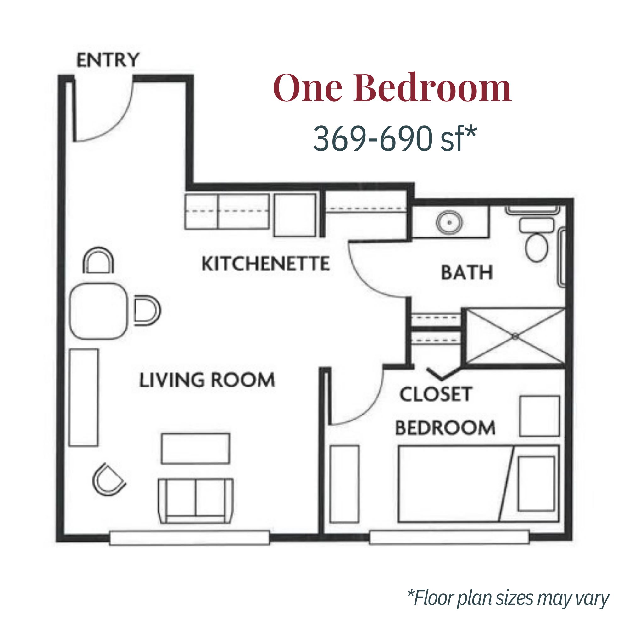 Union Grand One Bedroom Floor Plan