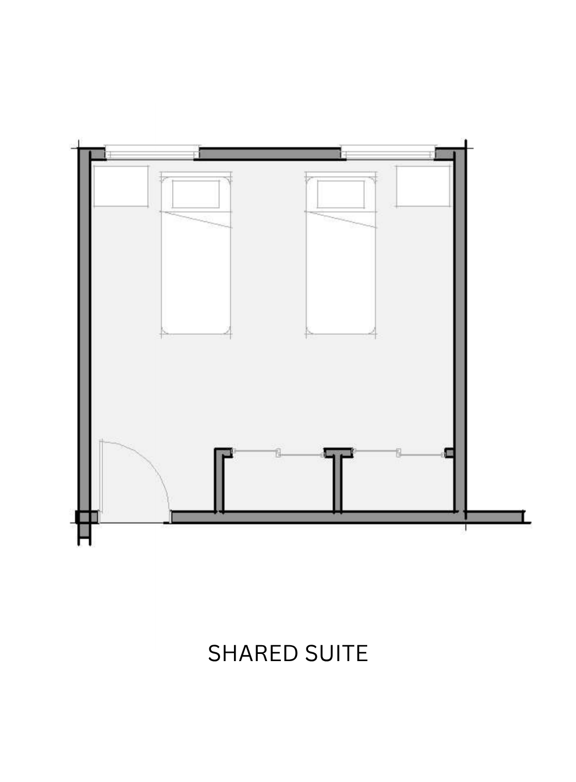 Vineyard Park Cottages University Place shared suite floor plan