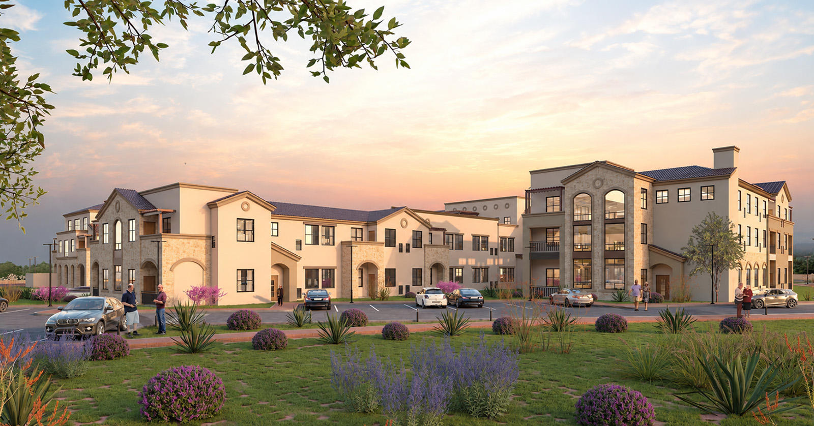 Digital view, exterior of Vineyard Park Senior Living Oro Valley new building